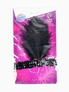 Повязка на голову, с пером, чёрная - Фото 3