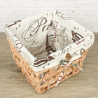 Корзина для хранения плетёная Доляна «Париж», 26×25,5×21 см, цвет бежевый - Фото 1