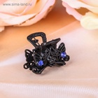 Крабик для волос «Чёрный с камешками», 2.5 см, чёрный - Фото 4