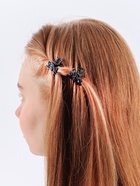 Крабик для волос «Чёрный с камешками», 2.5 см, чёрный - Фото 2