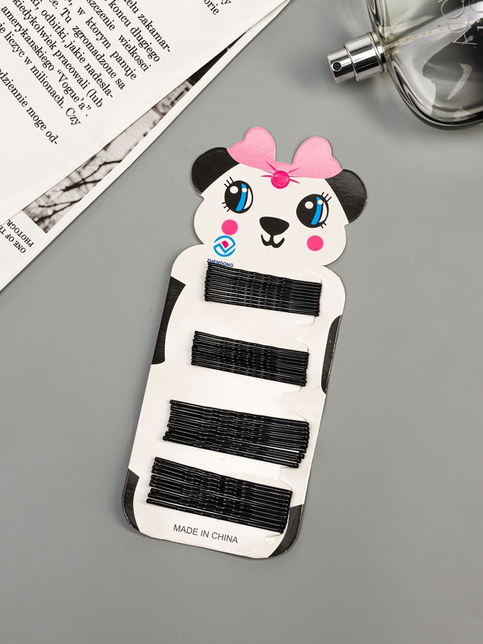 Невидимки для волос «Фермино», 5 см, 6 см, набор 40 шт., чёрные - Фото 1