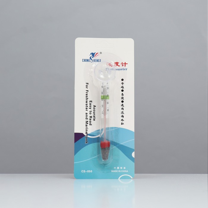 Термометр аквариумный на присоске утолщенный, 11 см - Фото 1