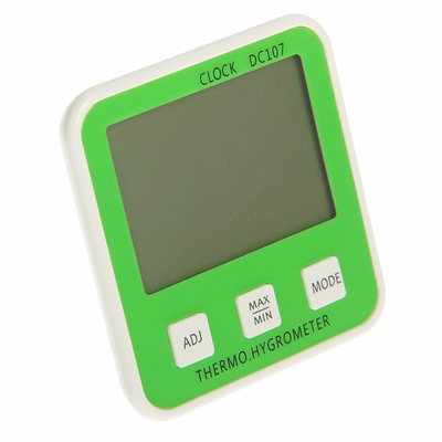 Термометр электронный с гигрометром (DC107), 1 AAA (нет в комплекте), зелёный