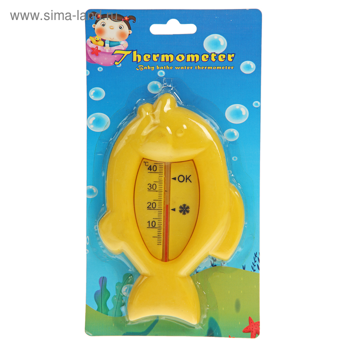 Термометр детский для воды в виде карася, пластик, 14 см, - Фото 1