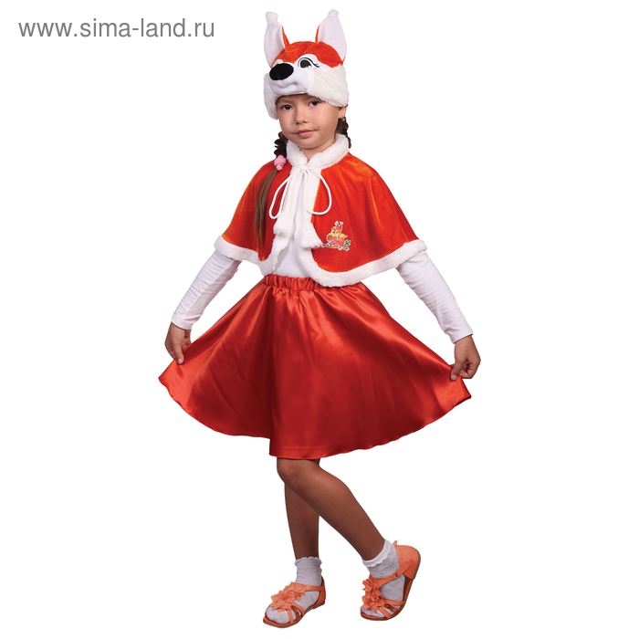 Карнавальный костюм "Белочка", шапка, пелерина, юбка, р-р 30, рост 110-116 см - Фото 1