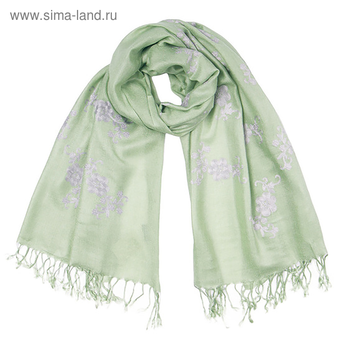 Палантин текстильный, размер 70х170, цвет зелёный PC 3889_C5 - Фото 1