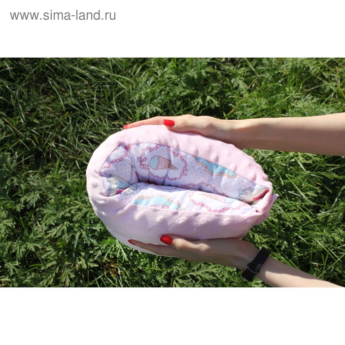 Подушка многофункциональная для кормления и укачивания  "Мороженка", розовый плюш - Фото 1