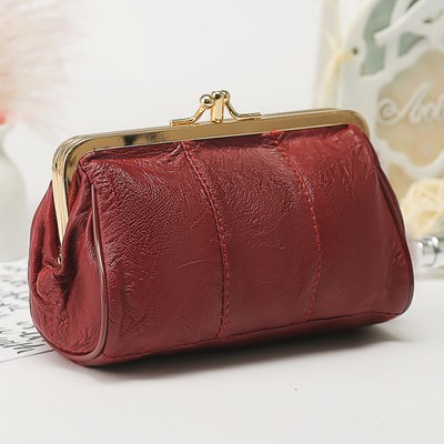 Косметичка-фермуар, 2 отдела, цвет бордовый