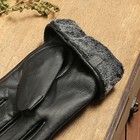 Перчатки мужские, размер 12.5, гладкие, резинка, кнопка, подклад флис, цвет чёрный - Фото 3