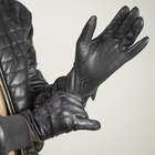 Перчатки мужские, размер 11, 3 строчки, подклад флис, цвет чёрный - Фото 2