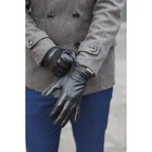 Перчатки мужские, размер 12, гладкие, резинка-зигзаг, подклад флис, цвет чёрный - Фото 4