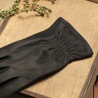 Перчатки мужские, размер 11, гладкие, резинка, зигзаг, подклад флис, цвет чёрный - Фото 2