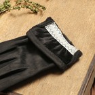 Перчатки мужские, размер 11, гладкие, резинка, зигзаг, подклад флис, цвет чёрный - Фото 3