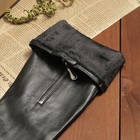 Перчатки женские, удлинённые, подклад шерсть, с молнией, размер 6.5, цвет чёрный - Фото 3