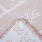 Одеяло "Совушки", размер 85х115 см, цвет бежевый, хл50%пр50% 360 г/м DC135611 - Фото 3
