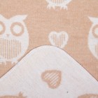 Одеяло "Совы и сердечки", размер 85х115 см, цвет бежевый, хл50%пр50% 360 г/м DC135611 - Фото 3