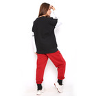 Комплект женский (толстовка, брюки) ТК-444 цвет чёрный/красный, р-р 50 - Фото 3