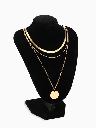 Бюст для украшений QF, 15×16×22 см, h=22 см, чёрный