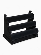 Подставка для часов, браслетов QF, флок, 3 ролика, 31×17.5×23 см, d=5 см, чёрная - Фото 2