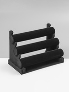 Подставка для часов, браслетов QF, флок, 3 ролика, 31×17.5×23 см, d=5 см, чёрная - Фото 3