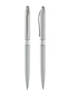 Ручка под логотип Calligrata, шариковая, поворотная, синий стержень, узел 0.7 мм, корпус серебристый металлик - Фото 1