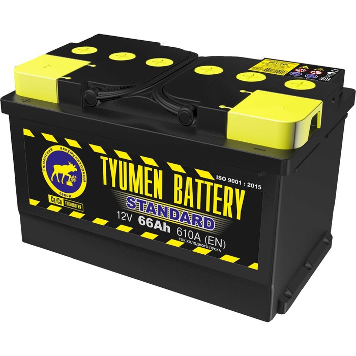 Автомобильный аккумулятор TYUMEN BATTERY 66 А/ч 6СТ-66L Standard (низк), прямая полярность - Фото 1