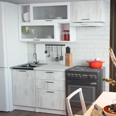 Кухонный гарнитур «Алина экстра», 1700×1570 мм, цвет белый/пайн белый