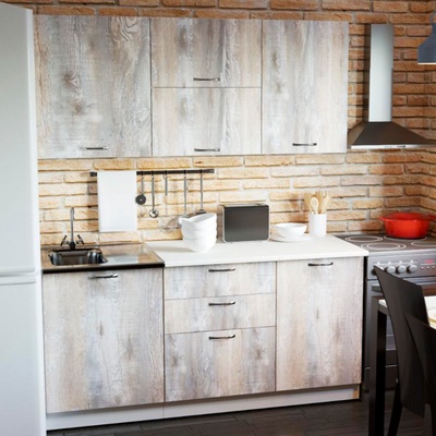 Кухонный гарнитур «Арина экстра», 1700×1570 мм, цвет белый/пайн экзотик