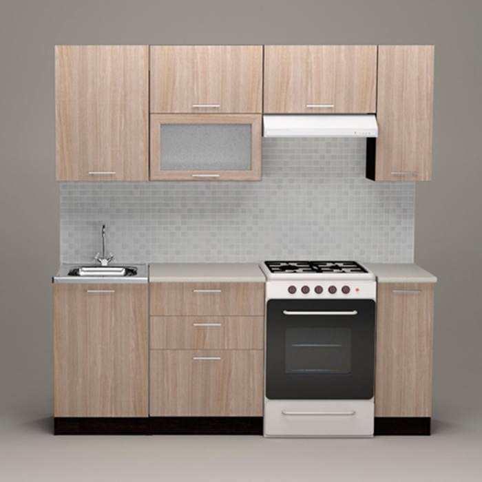 Кухонный гарнитур «Светлана ультра», 2000×1570 мм, цвет ясень шимо светлый/венге - Фото 1