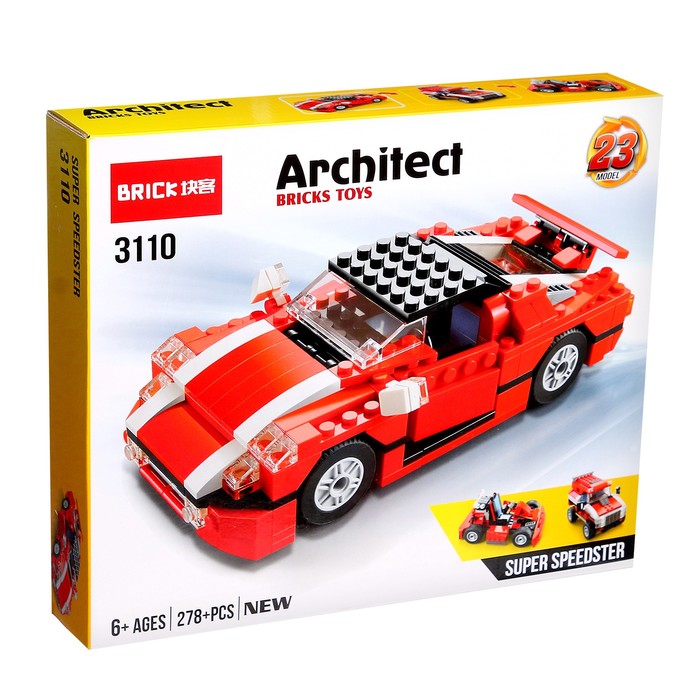 Конструктор гоночная машина Brick Architect, 23 в 1, 278 деталей, 6+ - фото 1905434567