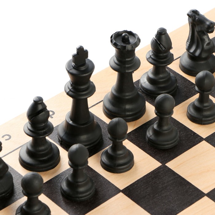 Шахматы турнирные 43 х 43 см, фигуры пластик, король h-9 см, пешка h-4.1 см - фото 1906883948