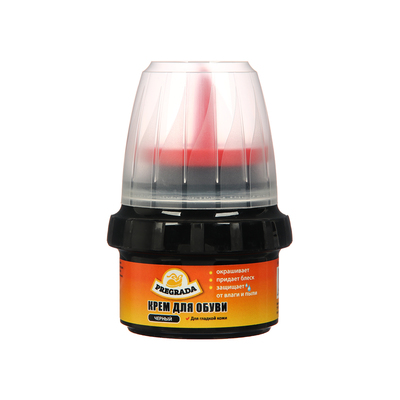 Крем для обуви Pregrada банка с губкой, черный, 50 мл
