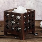 Соляной светильник "Корзина", снежинки, деревянный декор, 1,5 кг - Фото 3