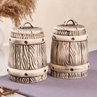 Набор для сыпучих "Бочонок", 2 предмета, коричневый, керамика, 0.7 л - Фото 2