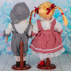 Кукла коллекционная парочка поцелуй набор 2 шт "В одежде в клеточку" 30 см - Фото 4