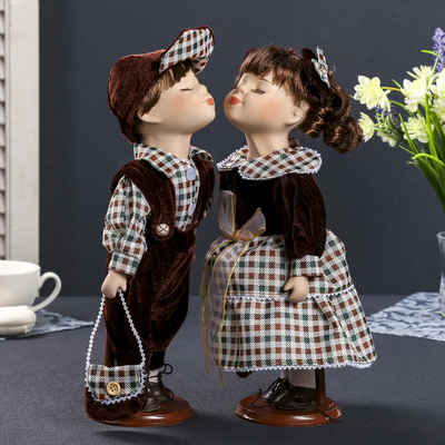 Кукла коллекционная парочка поцелуй набор 2 шт "Венера и Антон" 30 см
