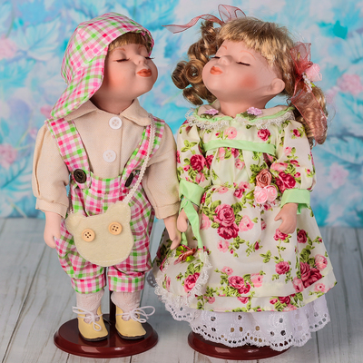 Кукла коллекционная парочка поцелуй набор 2 шт "Оксана и Миша" 30 см