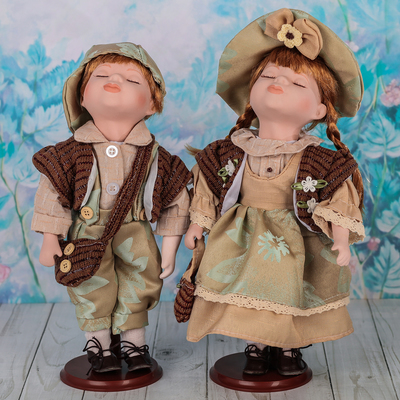 Кукла коллекционная парочка поцелуй набор 2 шт "Марина и Юра" 30 см