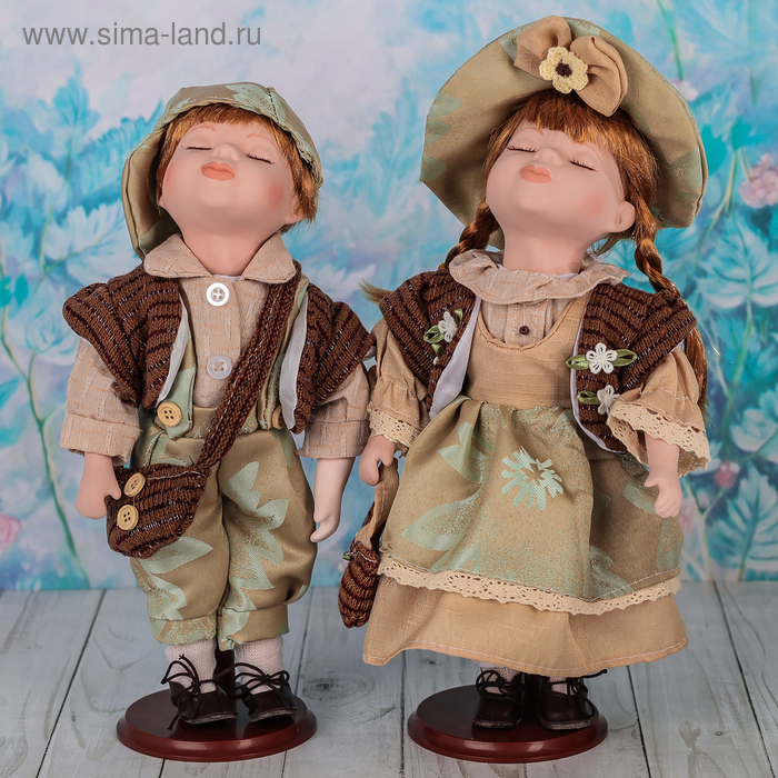 Кукла коллекционная парочка поцелуй набор 2 шт "Марина и Юра" 30 см - Фото 1
