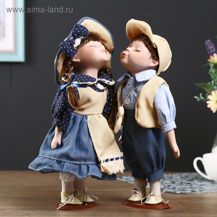 Кукла коллекционная парочка поцелуй набор 2 шт "Ирина и Степан" 30 см - Фото 1