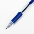 Ручка шариковая 0,5мм стержень синий корпус прозрачный с резиновым держателем - Фото 2