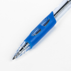 Ручка шариковая 0,5мм стержень синий корпус прозрачный с резиновым держателем - Фото 2
