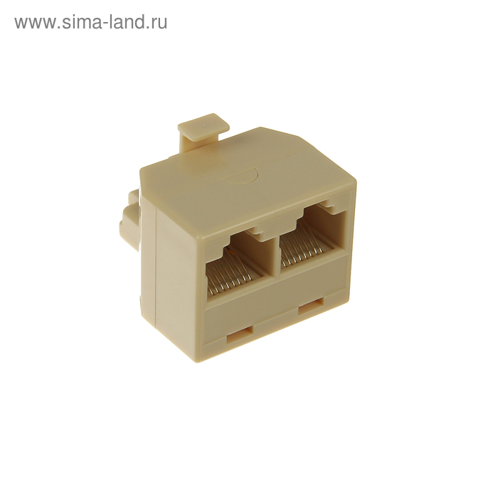 Адаптер проходной 5bites LY-US024, RJ-45, 8P8C(m)-2x8P8C(f), бежевый - Фото 1