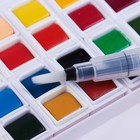 Краски акварельные, 24 цвета, в кюветах, в пластиковом пенале с палитрой, с кистью - Фото 5