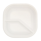 Набор одноразовых тарелок 2-секционных, 18×18 см, 6 шт, цвет белый - Фото 2