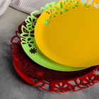 Набор одноразовых блюд, d=27,3 см, с ажурным краем, 3 шт, цвет МИКС - Фото 4