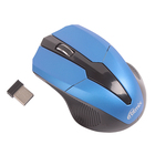 Мышь Ritmix RMW-560, беспроводная, оптическая, 1000 dpi, 2xAAA(не в компл), USB, чёрно-синяя - Фото 1