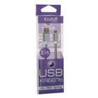 Кабель Krutoff, microUSB - USB, усиленный разъем, 2.1 А, 1 м, белый - Фото 3