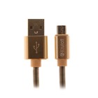 Кабель Krutoff, microUSB - USB, усиленный разъем, 2.1 А, 1 м, цвет золото - Фото 1