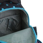 Рюкзак школьный эргономичная спинка для девочки Across G15 42*30*14 чёрный/голубой G15-11-1 - Фото 7